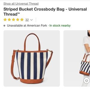 Striped Bucket crossbody Bag